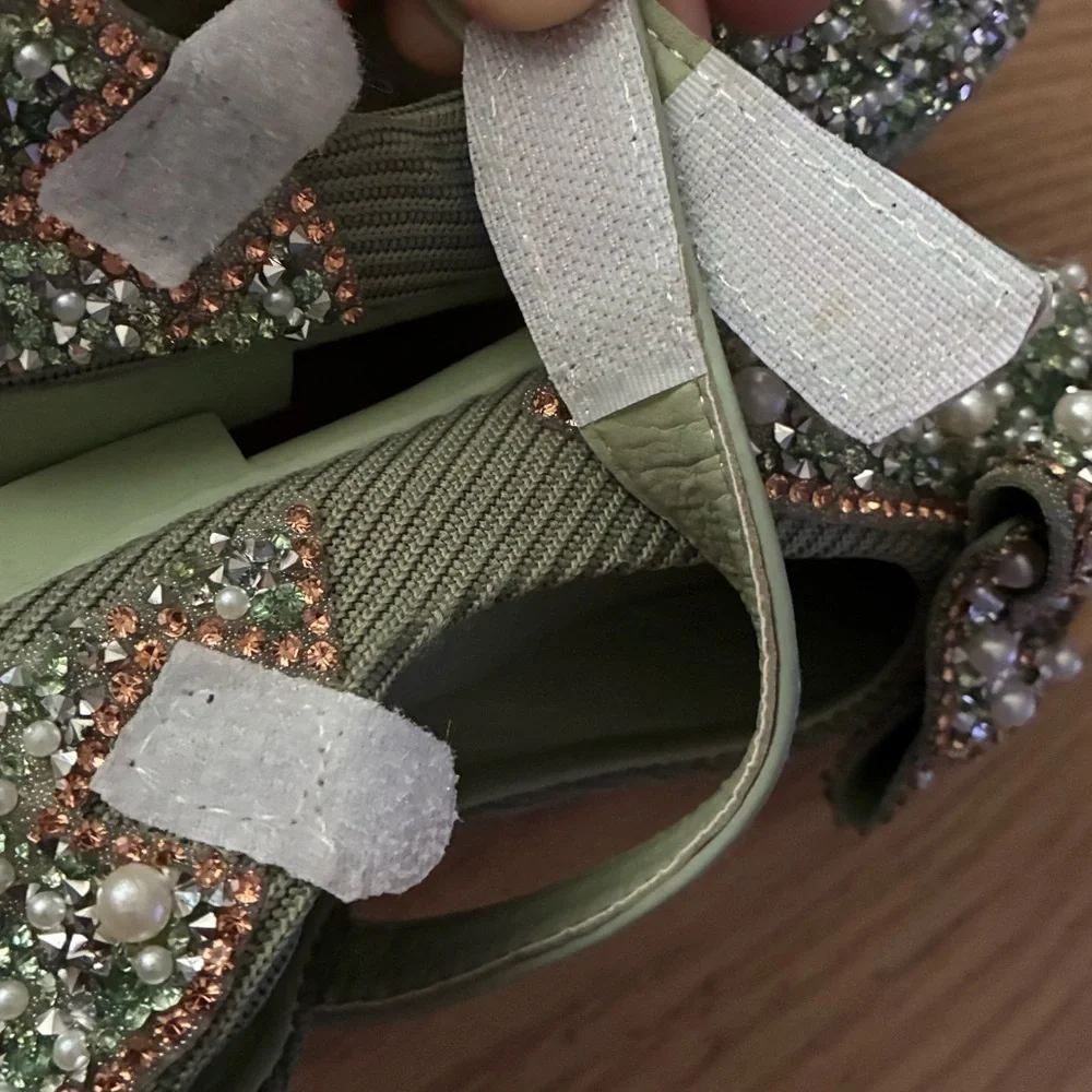 Meng Ke Xuan Elegant Kids' Sparkling Pearl Rhinestone Shiny Kids Princess Shoes